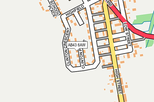 AB43 6AW map - OS OpenMap – Local (Ordnance Survey) AB43 6AW map - OS OpenMap – Local (Ordnance Survey)