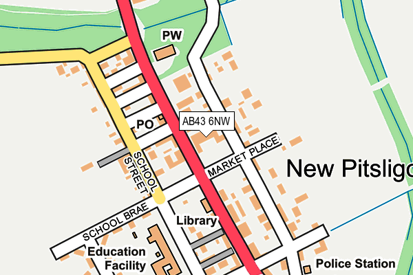AB43 6NW map - OS OpenMap – Local (Ordnance Survey) AB43 6NW map - OS OpenMap – Local (Ordnance Survey)