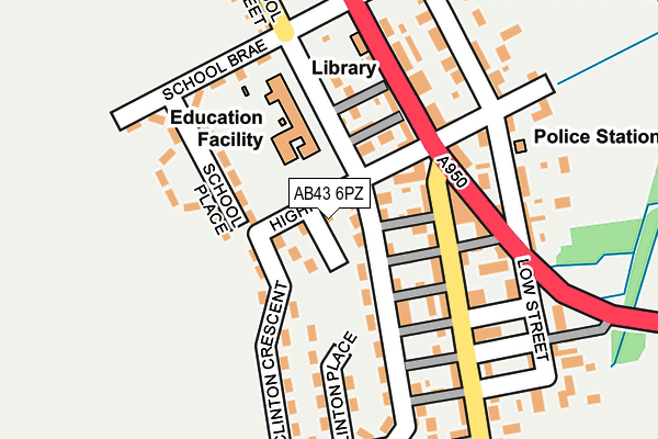 AB43 6PZ map - OS OpenMap – Local (Ordnance Survey) AB43 6PZ map - OS OpenMap – Local (Ordnance Survey)