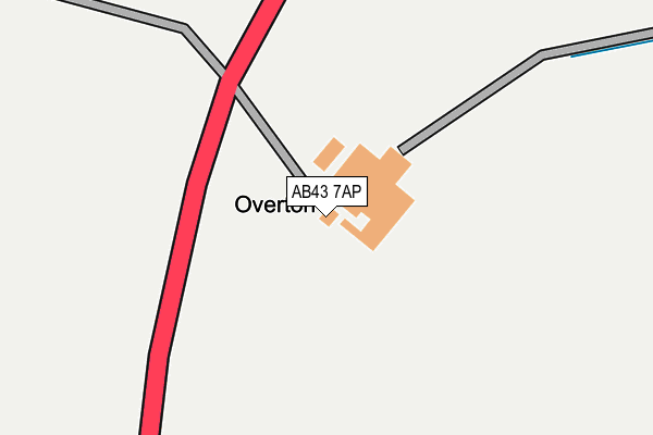 AB43 7AP map - OS OpenMap – Local (Ordnance Survey) AB43 7AP map - OS OpenMap – Local (Ordnance Survey)
