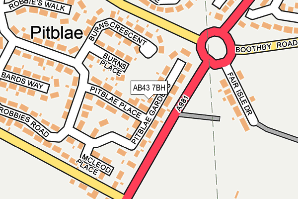 AB43 7BH map - OS OpenMap – Local (Ordnance Survey) AB43 7BH map - OS OpenMap – Local (Ordnance Survey)