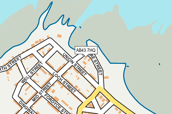 AB43 7HQ map - OS OpenMap – Local (Ordnance Survey) AB43 7HQ map - OS OpenMap – Local (Ordnance Survey)