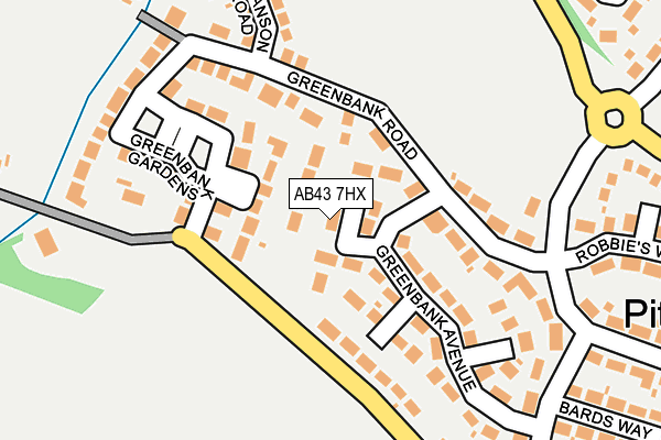 AB43 7HX map - OS OpenMap – Local (Ordnance Survey) AB43 7HX map - OS OpenMap – Local (Ordnance Survey)