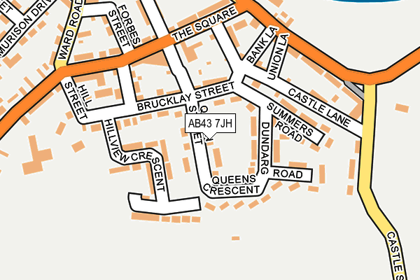 AB43 7JH map - OS OpenMap – Local (Ordnance Survey) AB43 7JH map - OS OpenMap – Local (Ordnance Survey)