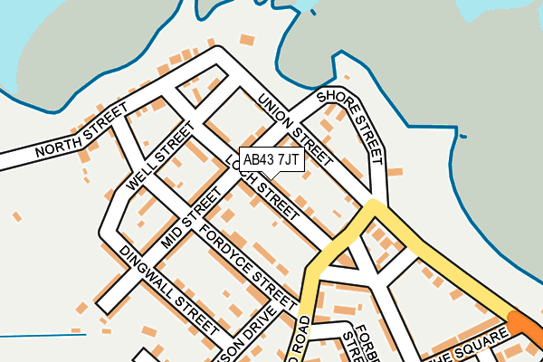 AB43 7JT map - OS OpenMap – Local (Ordnance Survey) AB43 7JT map - OS OpenMap – Local (Ordnance Survey)