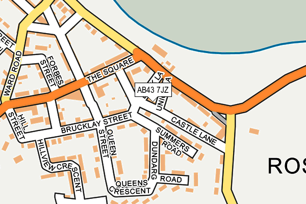AB43 7JZ map - OS OpenMap – Local (Ordnance Survey) AB43 7JZ map - OS OpenMap – Local (Ordnance Survey)