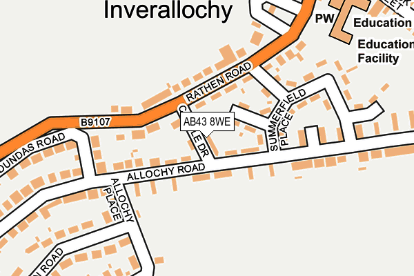 AB43 8WE map - OS OpenMap – Local (Ordnance Survey)