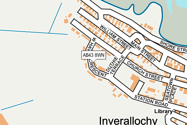 AB43 8WN map - OS OpenMap – Local (Ordnance Survey) AB43 8WN map - OS OpenMap – Local (Ordnance Survey)