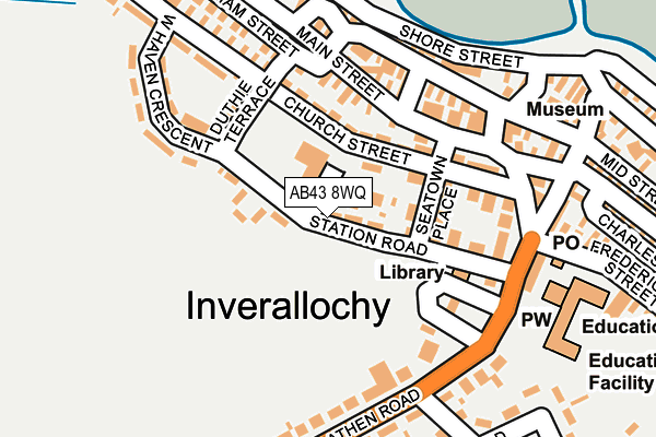 AB43 8WQ map - OS OpenMap – Local (Ordnance Survey) AB43 8WQ map - OS OpenMap – Local (Ordnance Survey)