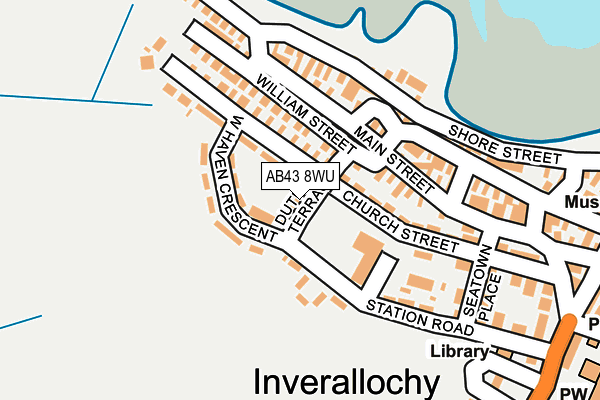 AB43 8WU map - OS OpenMap – Local (Ordnance Survey) AB43 8WU map - OS OpenMap – Local (Ordnance Survey)