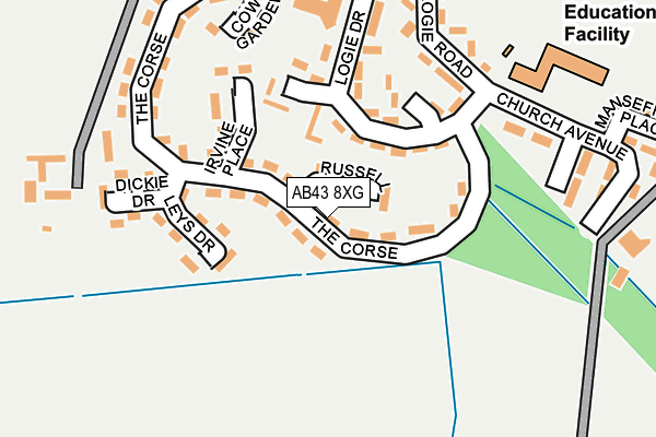 AB43 8XG map - OS OpenMap – Local (Ordnance Survey) AB43 8XG map - OS OpenMap – Local (Ordnance Survey)