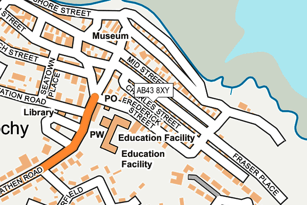 AB43 8XY map - OS OpenMap – Local (Ordnance Survey) AB43 8XY map - OS OpenMap – Local (Ordnance Survey)