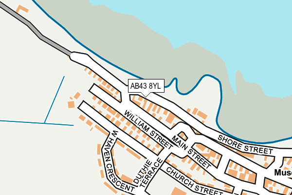 AB43 8YL map - OS OpenMap – Local (Ordnance Survey) AB43 8YL map - OS OpenMap – Local (Ordnance Survey)