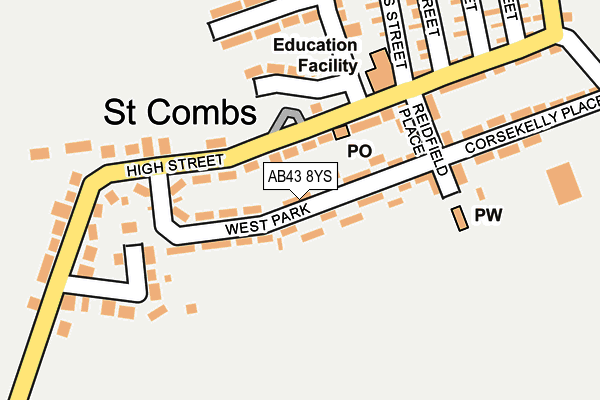 AB43 8YS map - OS OpenMap – Local (Ordnance Survey)