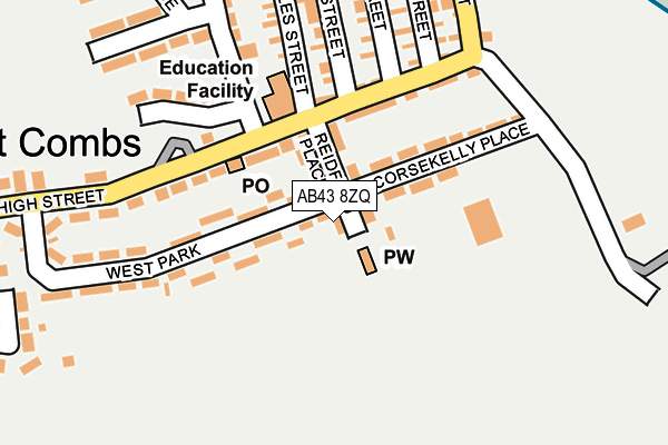 AB43 8ZQ map - OS OpenMap – Local (Ordnance Survey) AB43 8ZQ map - OS OpenMap – Local (Ordnance Survey)