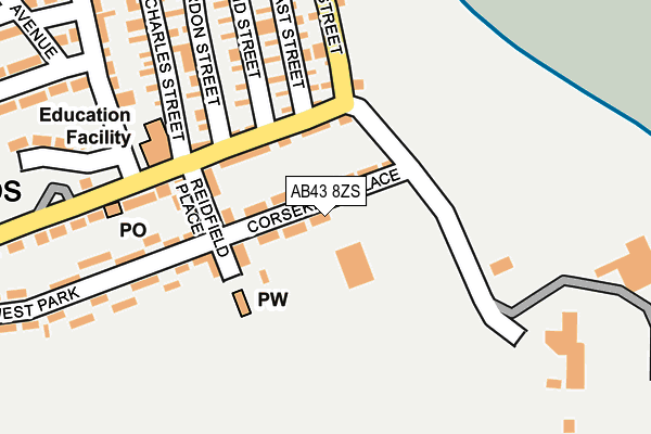 AB43 8ZS map - OS OpenMap – Local (Ordnance Survey) AB43 8ZS map - OS OpenMap – Local (Ordnance Survey)