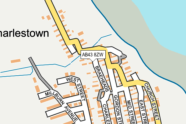 AB43 8ZW map - OS OpenMap – Local (Ordnance Survey) AB43 8ZW map - OS OpenMap – Local (Ordnance Survey)