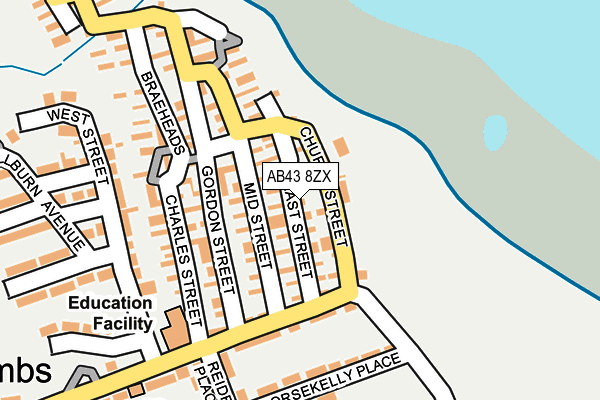 AB43 8ZX map - OS OpenMap – Local (Ordnance Survey) AB43 8ZX map - OS OpenMap – Local (Ordnance Survey)