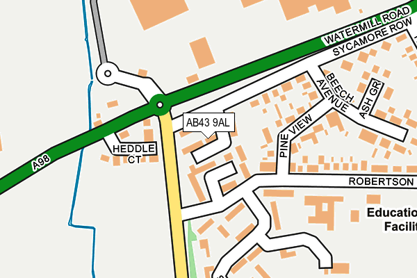 AB43 9AL map - OS OpenMap – Local (Ordnance Survey) AB43 9AL map - OS OpenMap – Local (Ordnance Survey)