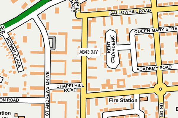 AB43 9JY map - OS OpenMap – Local (Ordnance Survey) AB43 9JY map - OS OpenMap – Local (Ordnance Survey)