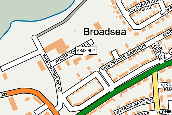 AB43 9LG map - OS OpenMap – Local (Ordnance Survey) AB43 9LG map - OS OpenMap – Local (Ordnance Survey)
