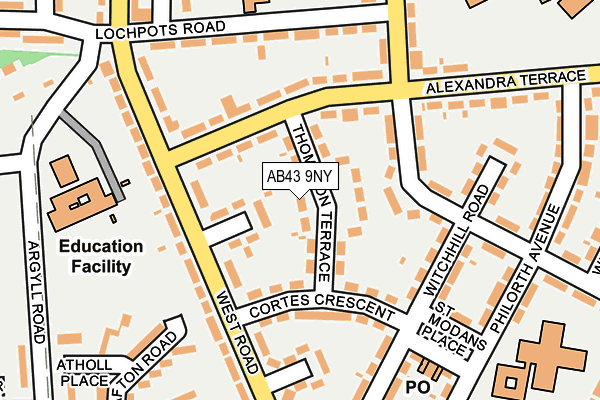 AB43 9NY map - OS OpenMap – Local (Ordnance Survey) AB43 9NY map - OS OpenMap – Local (Ordnance Survey)