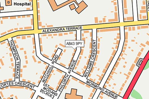 AB43 9PY map - OS OpenMap – Local (Ordnance Survey) AB43 9PY map - OS OpenMap – Local (Ordnance Survey)