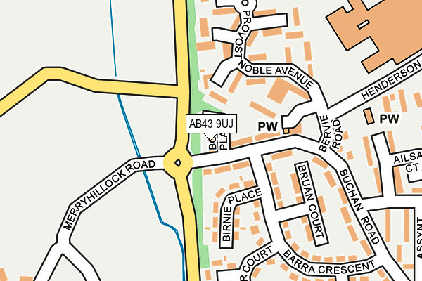 AB43 9UJ map - OS OpenMap – Local (Ordnance Survey) AB43 9UJ map - OS OpenMap – Local (Ordnance Survey)