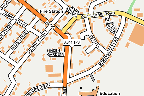 AB44 1PS map - OS OpenMap – Local (Ordnance Survey) AB44 1PS map - OS OpenMap – Local (Ordnance Survey)