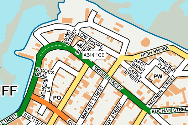 AB44 1QE map - OS OpenMap – Local (Ordnance Survey) AB44 1QE map - OS OpenMap – Local (Ordnance Survey)