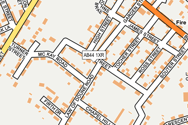 AB44 1XR map - OS OpenMap – Local (Ordnance Survey) AB44 1XR map - OS OpenMap – Local (Ordnance Survey)