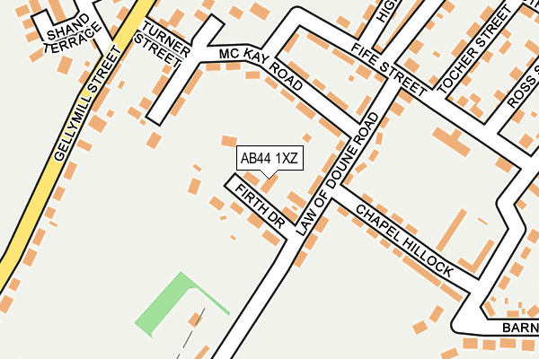 AB44 1XZ map - OS OpenMap – Local (Ordnance Survey) AB44 1XZ map - OS OpenMap – Local (Ordnance Survey)