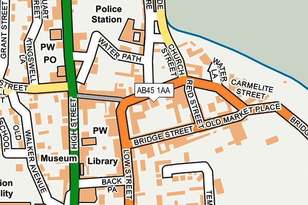 AB45 1AA map - OS OpenMap – Local (Ordnance Survey) AB45 1AA map - OS OpenMap – Local (Ordnance Survey)