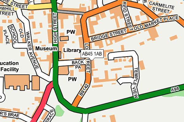 AB45 1AB map - OS OpenMap – Local (Ordnance Survey) AB45 1AB map - OS OpenMap – Local (Ordnance Survey)