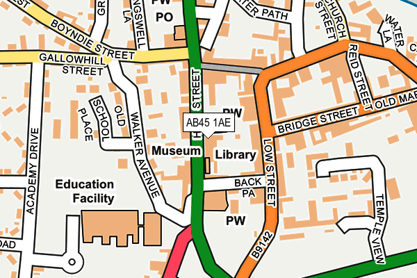 AB45 1AE map - OS OpenMap – Local (Ordnance Survey) AB45 1AE map - OS OpenMap – Local (Ordnance Survey)