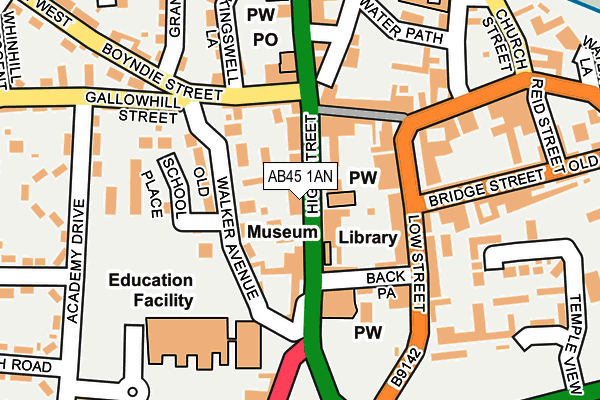 AB45 1AN map - OS OpenMap – Local (Ordnance Survey) AB45 1AN map - OS OpenMap – Local (Ordnance Survey)