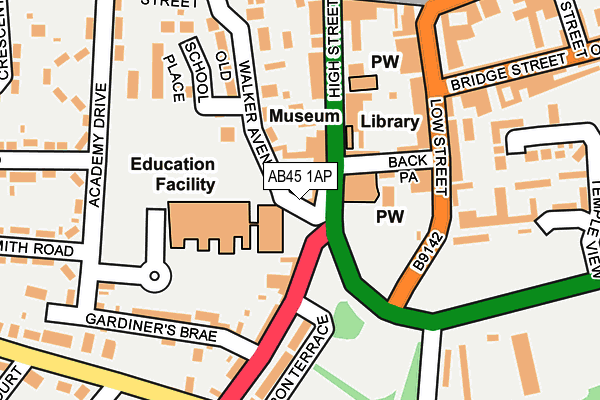 AB45 1AP map - OS OpenMap – Local (Ordnance Survey) AB45 1AP map - OS OpenMap – Local (Ordnance Survey)