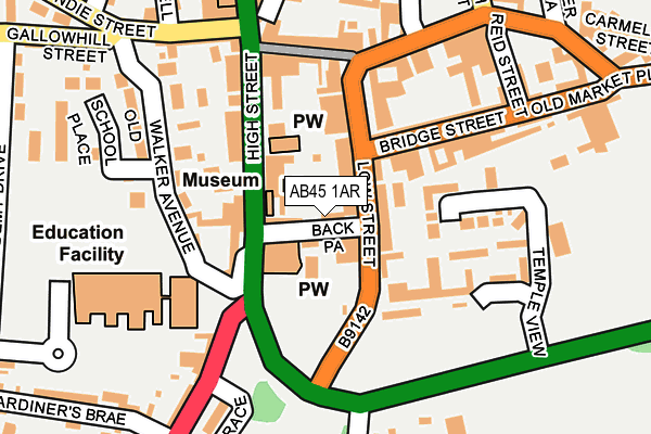 AB45 1AR map - OS OpenMap – Local (Ordnance Survey) AB45 1AR map - OS OpenMap – Local (Ordnance Survey)