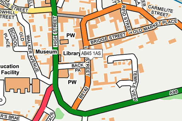 AB45 1AS map - OS OpenMap – Local (Ordnance Survey) AB45 1AS map - OS OpenMap – Local (Ordnance Survey)