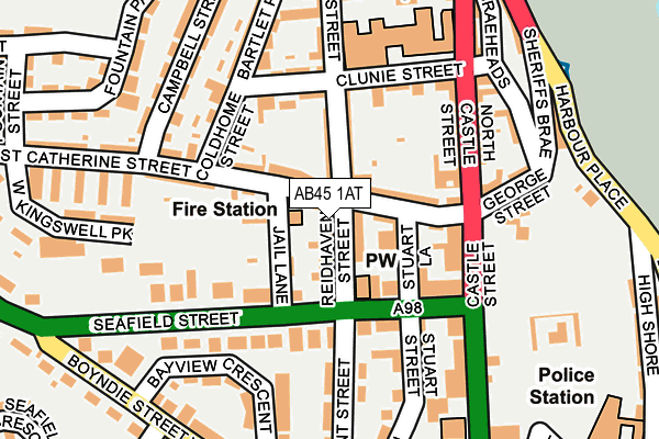 AB45 1AT map - OS OpenMap – Local (Ordnance Survey) AB45 1AT map - OS OpenMap – Local (Ordnance Survey)