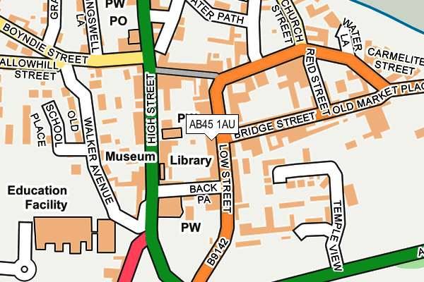 AB45 1AU map - OS OpenMap – Local (Ordnance Survey) AB45 1AU map - OS OpenMap – Local (Ordnance Survey)