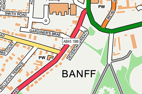 AB45 1BB map - OS OpenMap – Local (Ordnance Survey) AB45 1BB map - OS OpenMap – Local (Ordnance Survey)