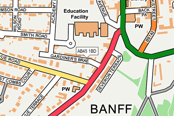 AB45 1BD map - OS OpenMap – Local (Ordnance Survey) AB45 1BD map - OS OpenMap – Local (Ordnance Survey)