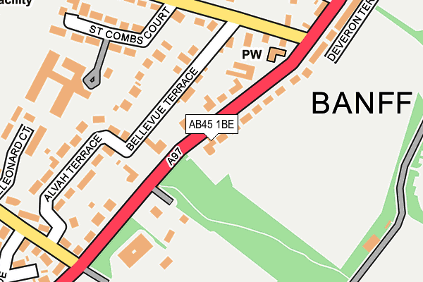 AB45 1BE map - OS OpenMap – Local (Ordnance Survey) AB45 1BE map - OS OpenMap – Local (Ordnance Survey)