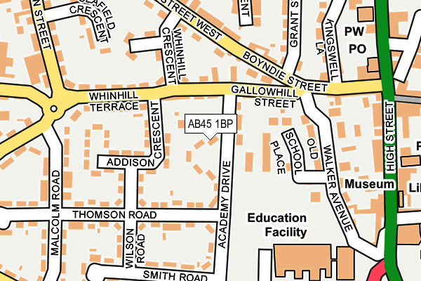 AB45 1BP map - OS OpenMap – Local (Ordnance Survey)