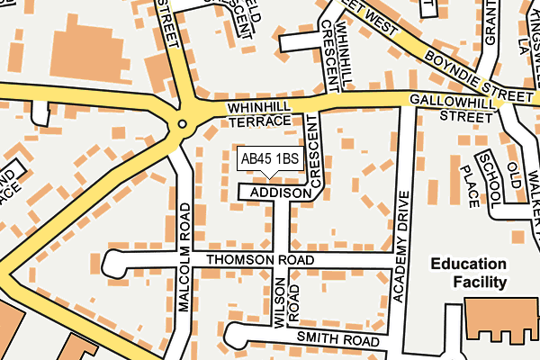 AB45 1BS map - OS OpenMap – Local (Ordnance Survey) AB45 1BS map - OS OpenMap – Local (Ordnance Survey)