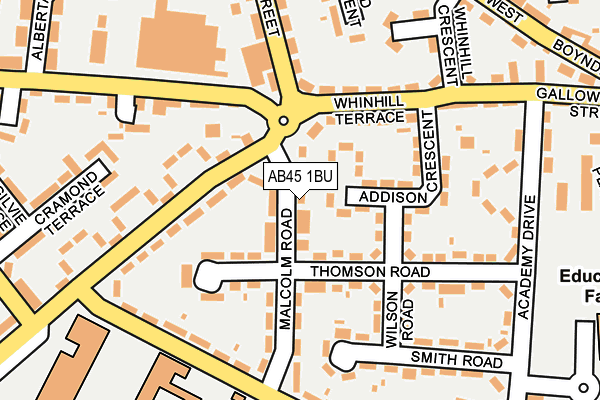AB45 1BU map - OS OpenMap – Local (Ordnance Survey) AB45 1BU map - OS OpenMap – Local (Ordnance Survey)