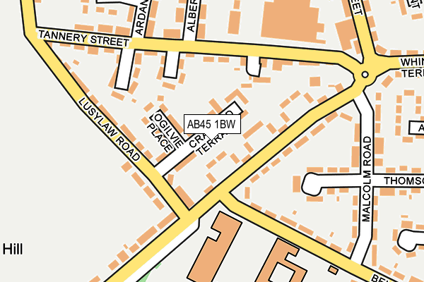AB45 1BW map - OS OpenMap – Local (Ordnance Survey) AB45 1BW map - OS OpenMap – Local (Ordnance Survey)