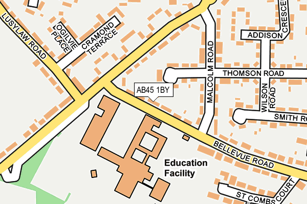 AB45 1BY map - OS OpenMap – Local (Ordnance Survey) AB45 1BY map - OS OpenMap – Local (Ordnance Survey)