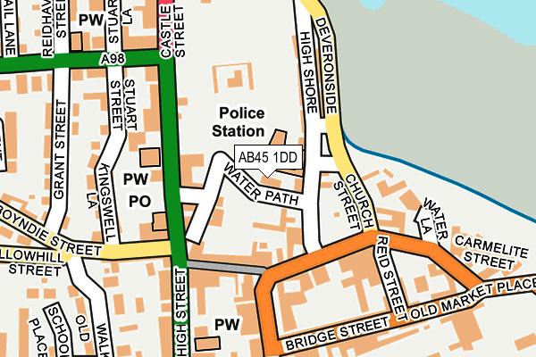 AB45 1DD map - OS OpenMap – Local (Ordnance Survey) AB45 1DD map - OS OpenMap – Local (Ordnance Survey)